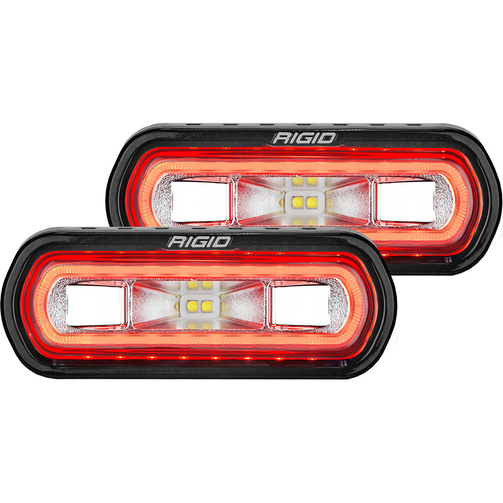 RIGID Industries SR-L Series Surface Mount Spreader Light - Black Housing - Red Halo | SendIt Sailing