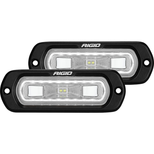 RIGID Industries SR-L Series Flush Mount Spreader Light - Black Housing - White Halo | SendIt Sailing