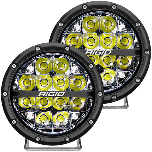 RIGID Industries 360-Series 6in LED Off-Road Fog Light Spot Beam with White Backlight - Black Housing | SendIt Sailing