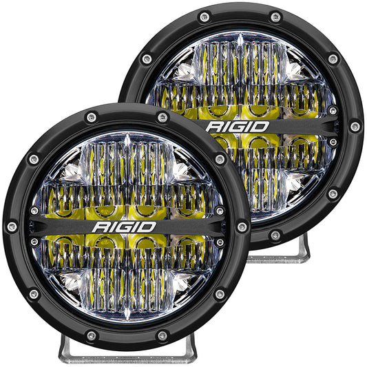 RIGID Industries 360-Series 6in LED Off-Road Fog Light Drive Beam with White Backlight - Black Housing | SendIt Sailing