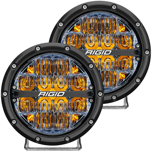 RIGID Industries 360-Series 6in LED Off-Road Fog Light Drive Beam with Amber Backlight - Black Housing | SendIt Sailing