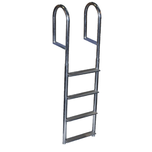 Dock Edge Welded Aluminum Fixed Wide Step Ladder - 4-Step | SendIt Sailing