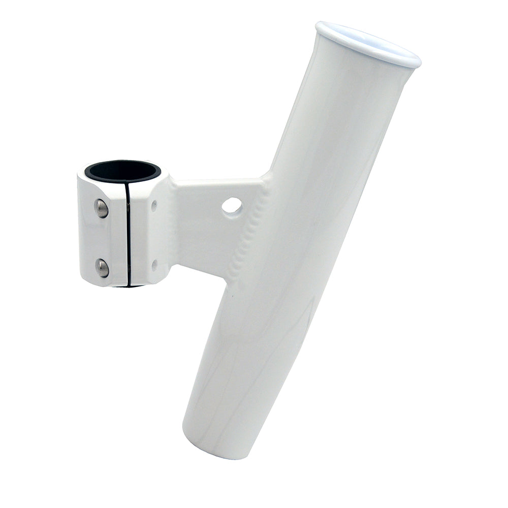 C.E. Smith Aluminum Vertical Clamp-On Rod Holder 1-2/3in OD White Powdercoat with Sleeve | SendIt Sailing