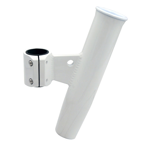 C.E. Smith Aluminum Vertical Clamp-On Rod Holder 1-2/3in OD White Powdercoat with Sleeve | SendIt Sailing