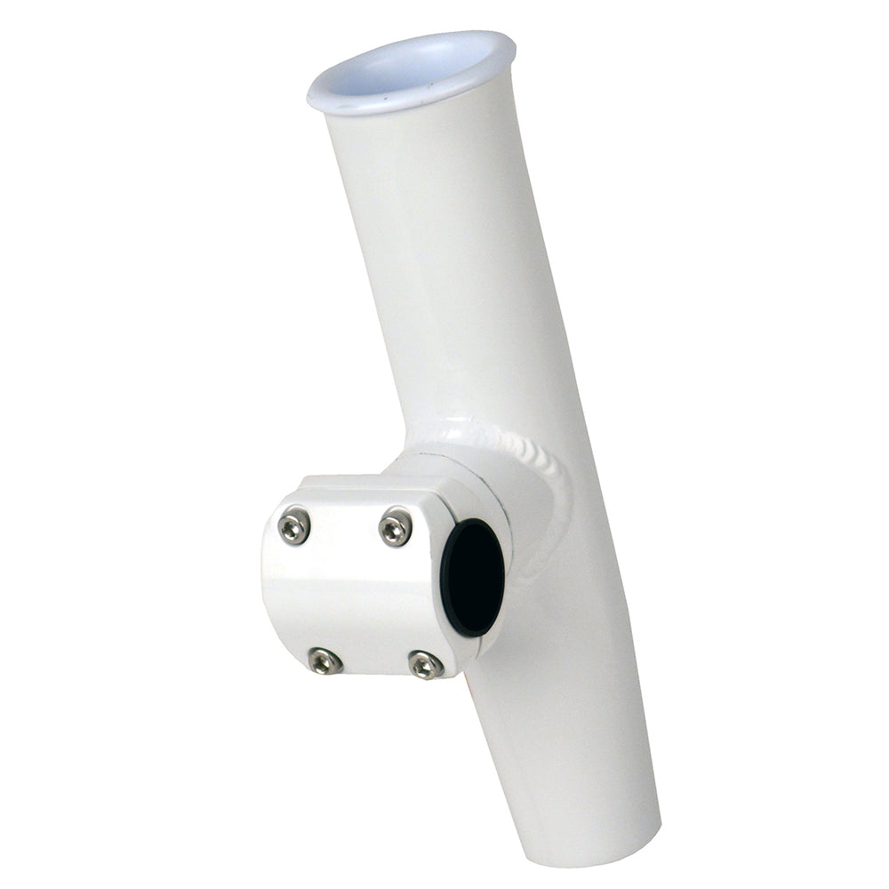 C.E. Smith Adjustable Mid Mount Rod Holder - 1.66in or 1-1/2in OD - White Powder Coat Aluminum with Sleeve and Hex Key | SendIt Sailing