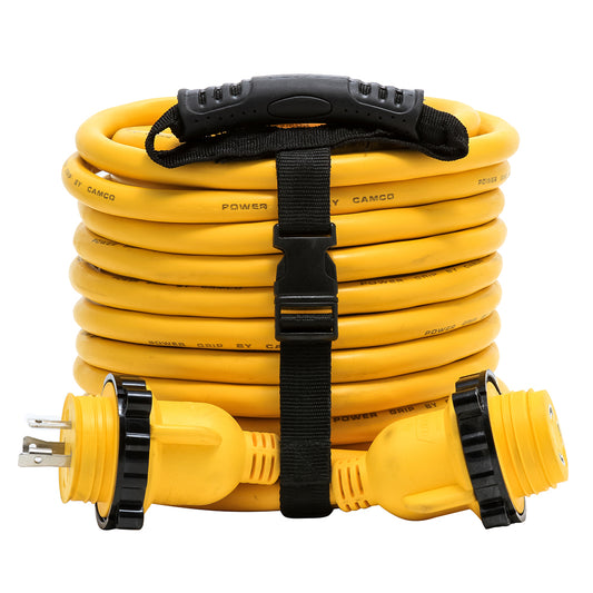 Camco 30 Amp Power Grip Marine Extension Cord - 50ft Male/Female Locking Adapter | SendIt Sailing