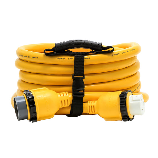 Camco 50 Amp Power Grip Marine Extension Cord - 25ft  Male/Female Adapter | SendIt Sailing