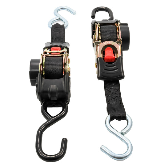 Camco Retractable Tie-Down Straps - 1in Width 6ft Dual Hooks | SendIt Sailing