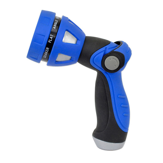 HoseCoil Thumb Lever Nozzle with Metal Body & Nine Pattern Adjustable Spray Head | SendIt Sailing