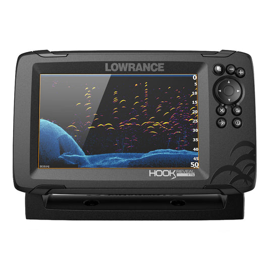 Lowrance HOOK Reveal 7 Chartplotter/Fishfinder with TripleShot Transom Mount Transducer and US Inland Charts | SendIt Sailing