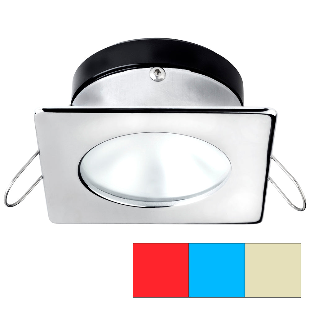 i2Systems Apeiron A1120 Spring Mount Light - Square/Round - Red, Warm White and Blue - Polished Chrome | SendIt Sailing