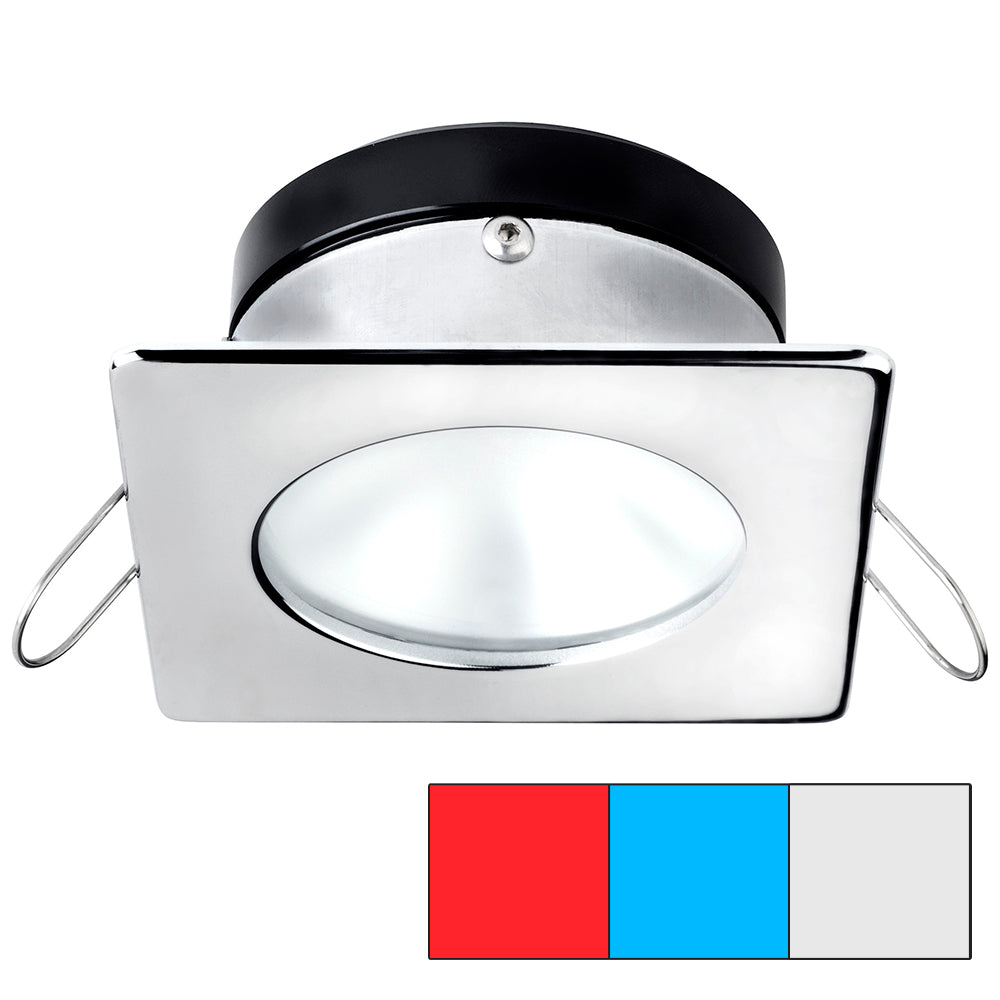 i2Systems Apeiron A1120 Spring Mount Light - Square/Round - Red, Cool White and Blue - Polished Chrome | SendIt Sailing