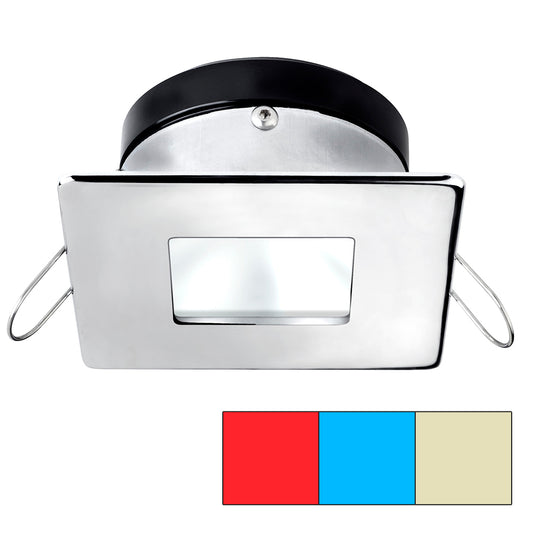 i2Systems Apeiron A1120 Spring Mount Light - Square/Square - Red, Warm White and Blue - Polished Chrome | SendIt Sailing