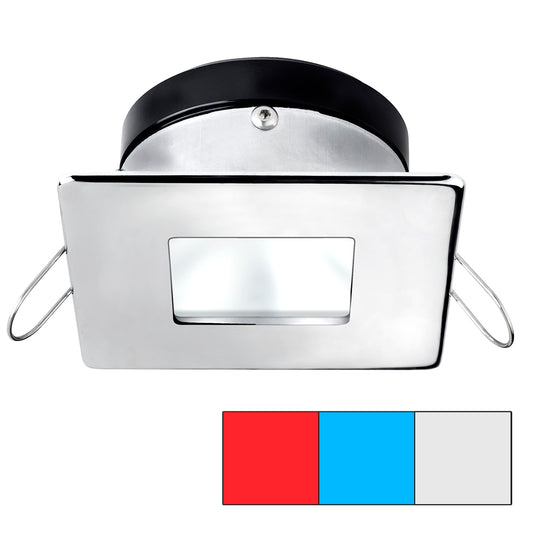 i2Systems Apeiron A1120 Spring Mount Light - Square/Square - Red, Cool White and Blue - Polished Chrome | SendIt Sailing