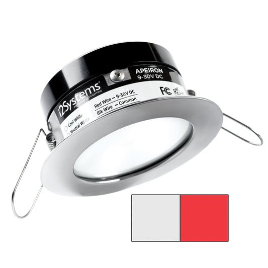 i2Systems Apeiron A503 3W Spring Mount Light - Cool White and Red - Polished Chrome Finish | SendIt Sailing