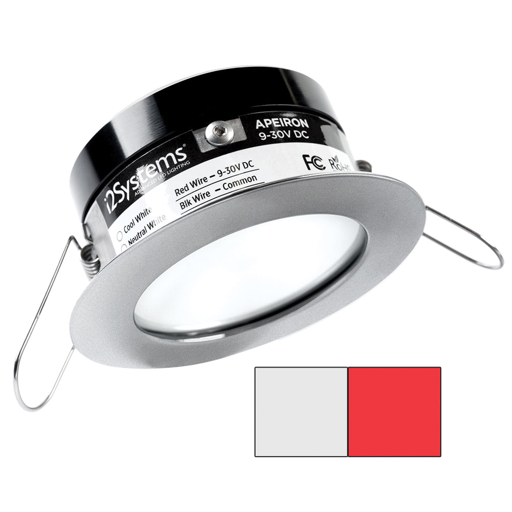 i2Systems Apeiron PRO A503 - 3W Spring Mount Light - Round - Cool White and Red - Brushed Nickel Finish | SendIt Sailing