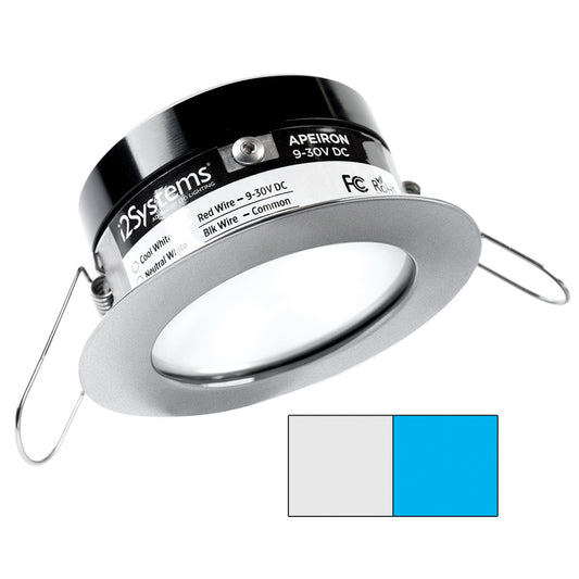 i2Systems Apeiron PRO A503 - 3W Spring Mount Light - Round - Cool White and Blue - Brushed Nickel Finish | SendIt Sailing