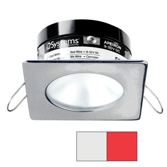 i2Systems Apeiron PRO A503 - 3W Spring Mount Light - Square/Round - Cool White and Red - Brushed Nickel Finish | SendIt Sailing