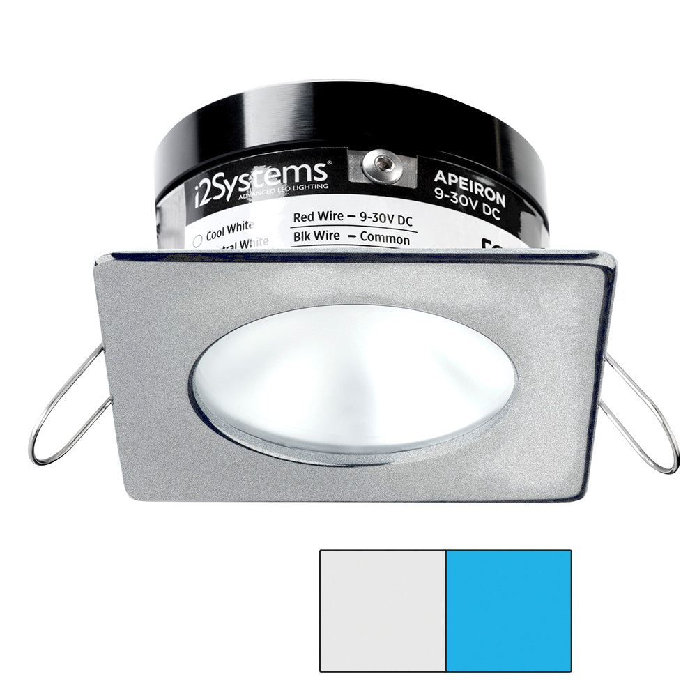 i2Systems Apeiron PRO A503 - 3W Spring Mount Light - Square/Round - Cool White and Blue - Brushed Nickel Finish | SendIt Sailing