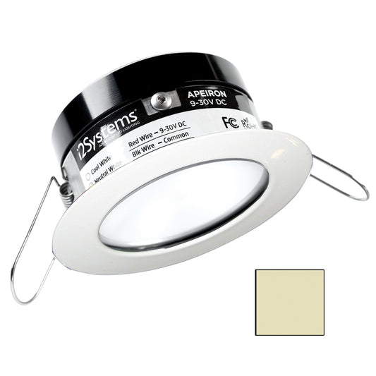 i2Systems Apeiron PRO A503 - 3W Spring Mount Light - Round - Warm White - White Finish | SendIt Sailing