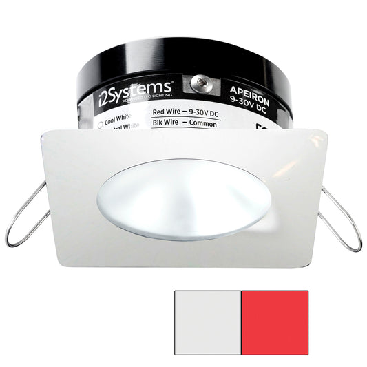 i2Systems Apeiron PRO A503 - 3W Spring Mount Light - Square/Round - Cool White and Red - White Finish | SendIt Sailing