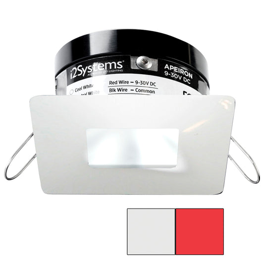 i2Systems Apeiron PRO A503 - 3W Spring Mount Light - Square/Square - Cool White and Red - White Finish | SendIt Sailing