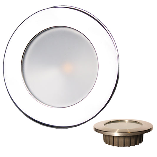 Lunasea inZERO EMI Recessed 3.5in LED Light - Warm White with Polished Stainless Steel Bezel - 12VDC | SendIt Sailing