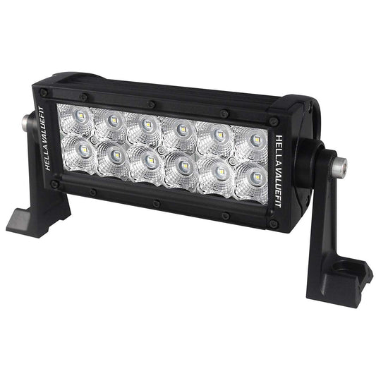 Hella Marine Value Fit Sport Series 12 LED Flood Light Bar - 8in - Black | SendIt Sailing