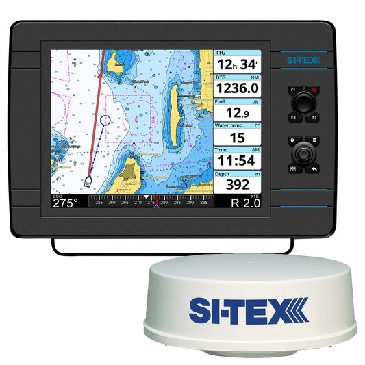 Si-Tex NavPro 1200F with MDS-12 WiFi 24in Hi-Res Digital Radome Radar with 15M Cable | SendIt Sailing