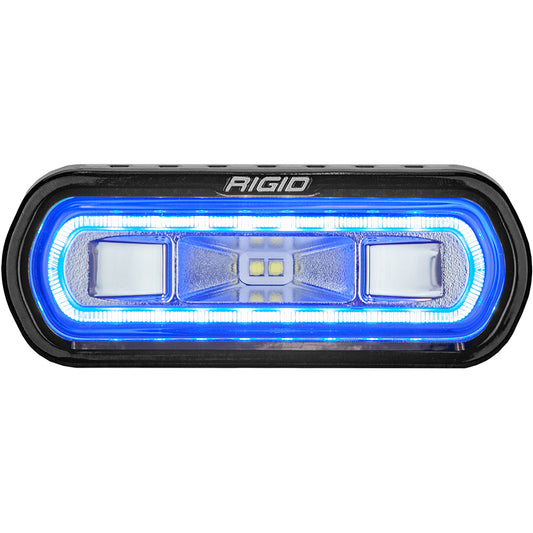 RIGID Industries SR-L Series Marine Spreader Light - Black Surface Mount - White Light with Blue Halo | SendIt Sailing