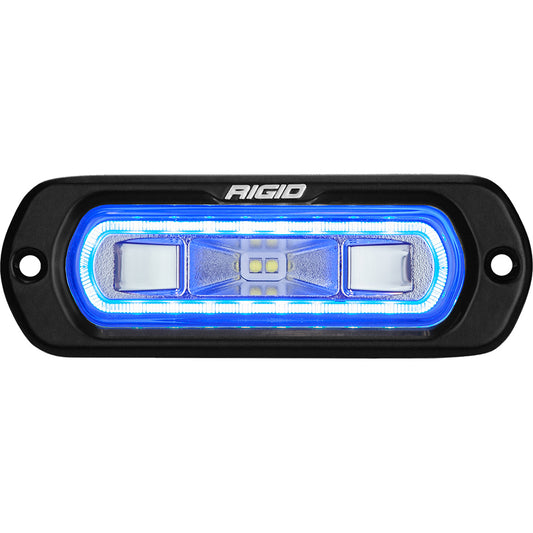 RIGID Industries SR-L Series Marine Spreader Light - Black Flush Mount - White Light with Blue Halo | SendIt Sailing