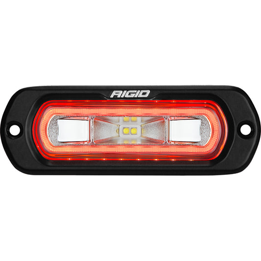 RIGID Industries SR-L Series Marine Spreader Light - Black Flush Mount - White Light with Red Halo | SendIt Sailing