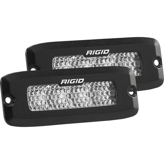 RIGID Industries SR-Q Series PRO Spot Diffused LED - Flush Mount - Pair - Black | SendIt Sailing