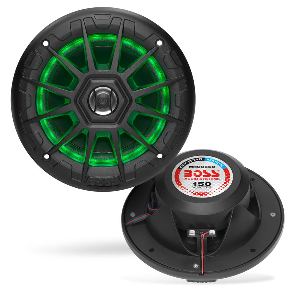 Boss Audio MRGB55B 5.25in Marine Speakers with RGB Lighting - Black | SendIt Sailing