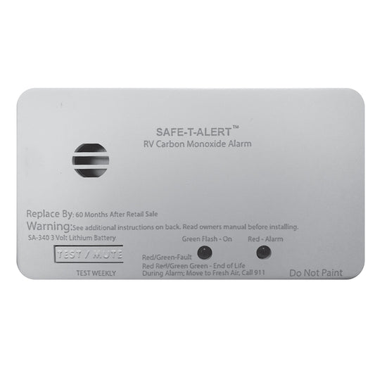 Safe-T-Alert SA-340 White RV Battery Powered CO2 Detector - Rectangle | SendIt Sailing