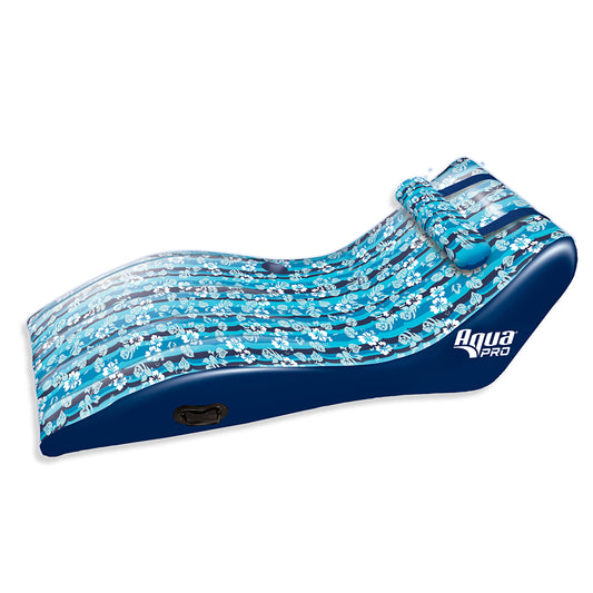 Aqua Leisure Ultra Cushioned Comfort Lounge Hawaiian Wave Print with Adjustable Pillow | SendIt Sailing