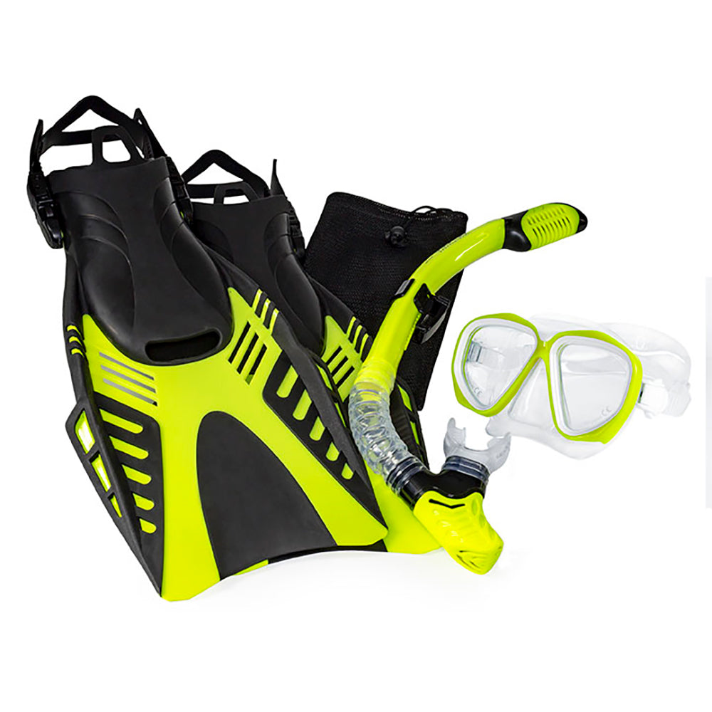 Aqua Leisure Dyna Adult 5-Piece Dive Set - Adult Size M/L Menfts 4.5-8.5/Ladies 5.5-9.5 | SendIt Sailing