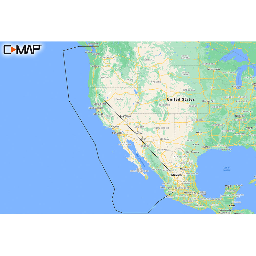C-MAP M-NA-Y206-MS West Coast and Baja California REVEAL Coastal Chart - Does NOT contain Hawaii | SendIt Sailing