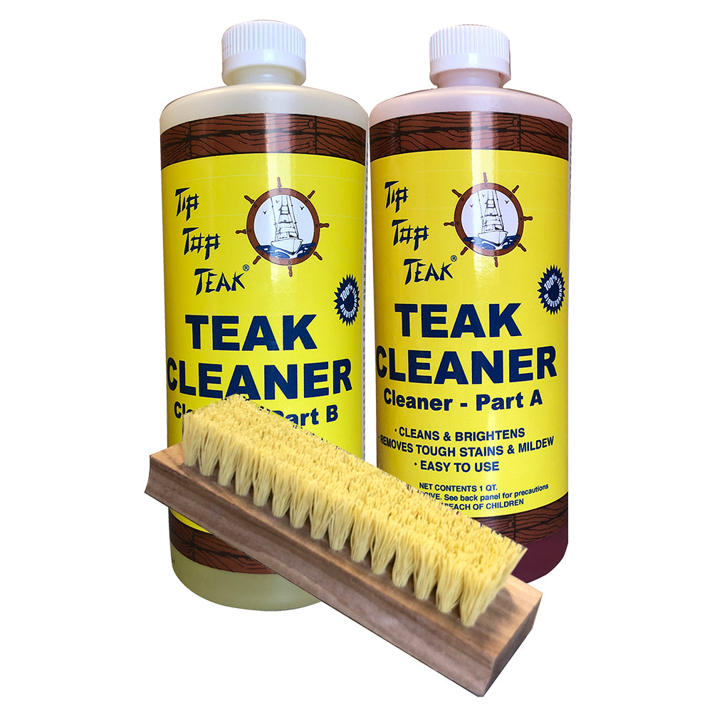 Tip Top Teak Cleaner Kit Part A & Part B with Brush | SendIt Sailing