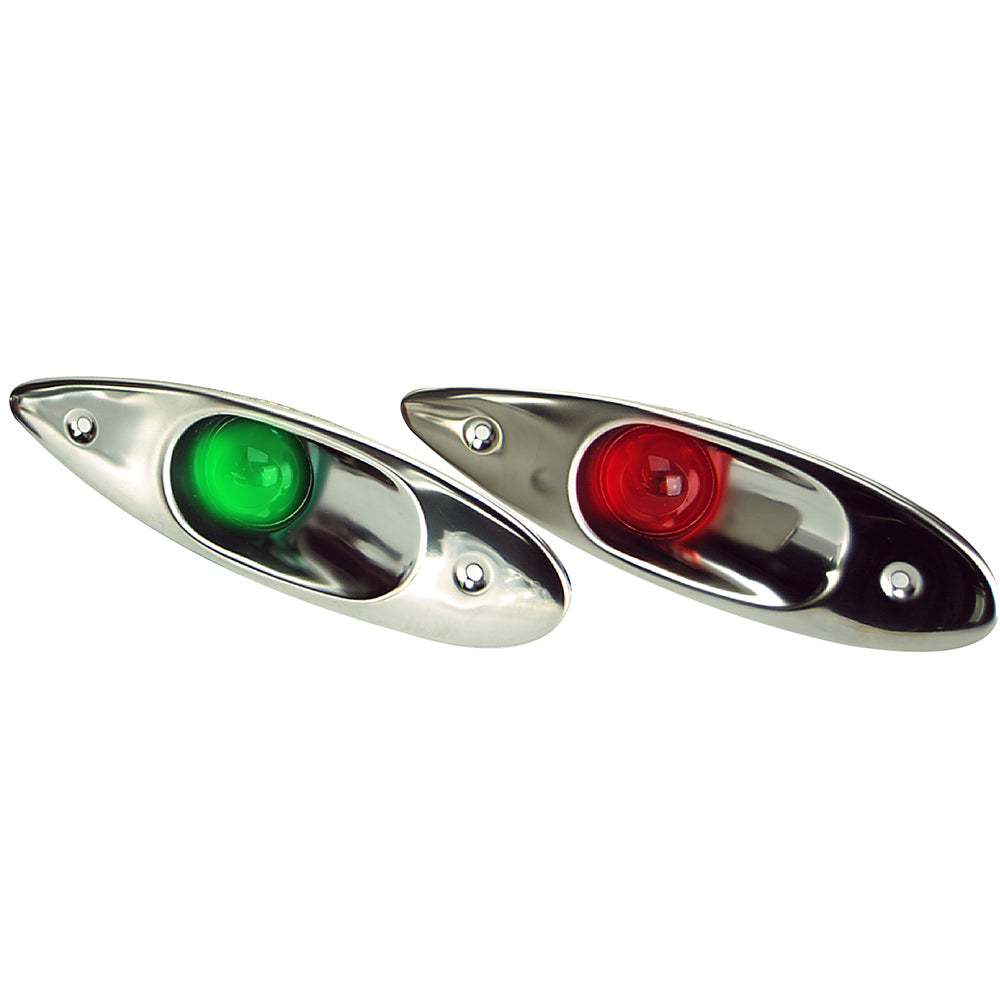 Whitecap Flush Mount LED Sidelights - 304 Stainless Steel - Pair | SendIt Sailing