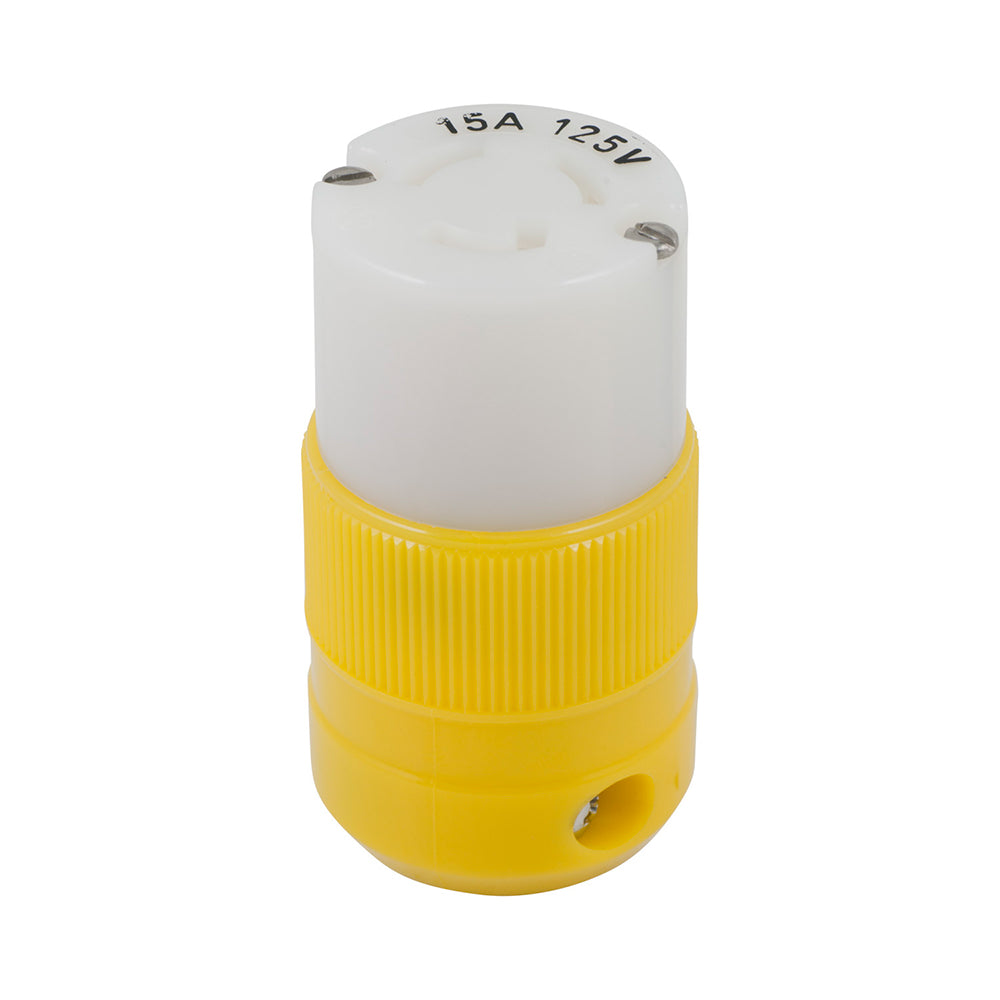 Marinco Locking Connector - 15A, 125V - Yellow | SendIt Sailing