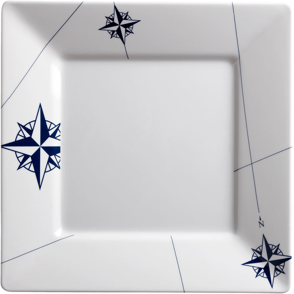 Marine Business Melamine Square, Flat Dinner Plate - Northwind - 10in x 10in Set of 6 | SendIt Sailing