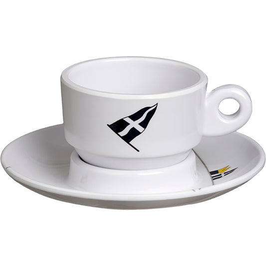 Marine Business Melamine Espresso Cup and Plate Set - Regata - Set of 6 | SendIt Sailing