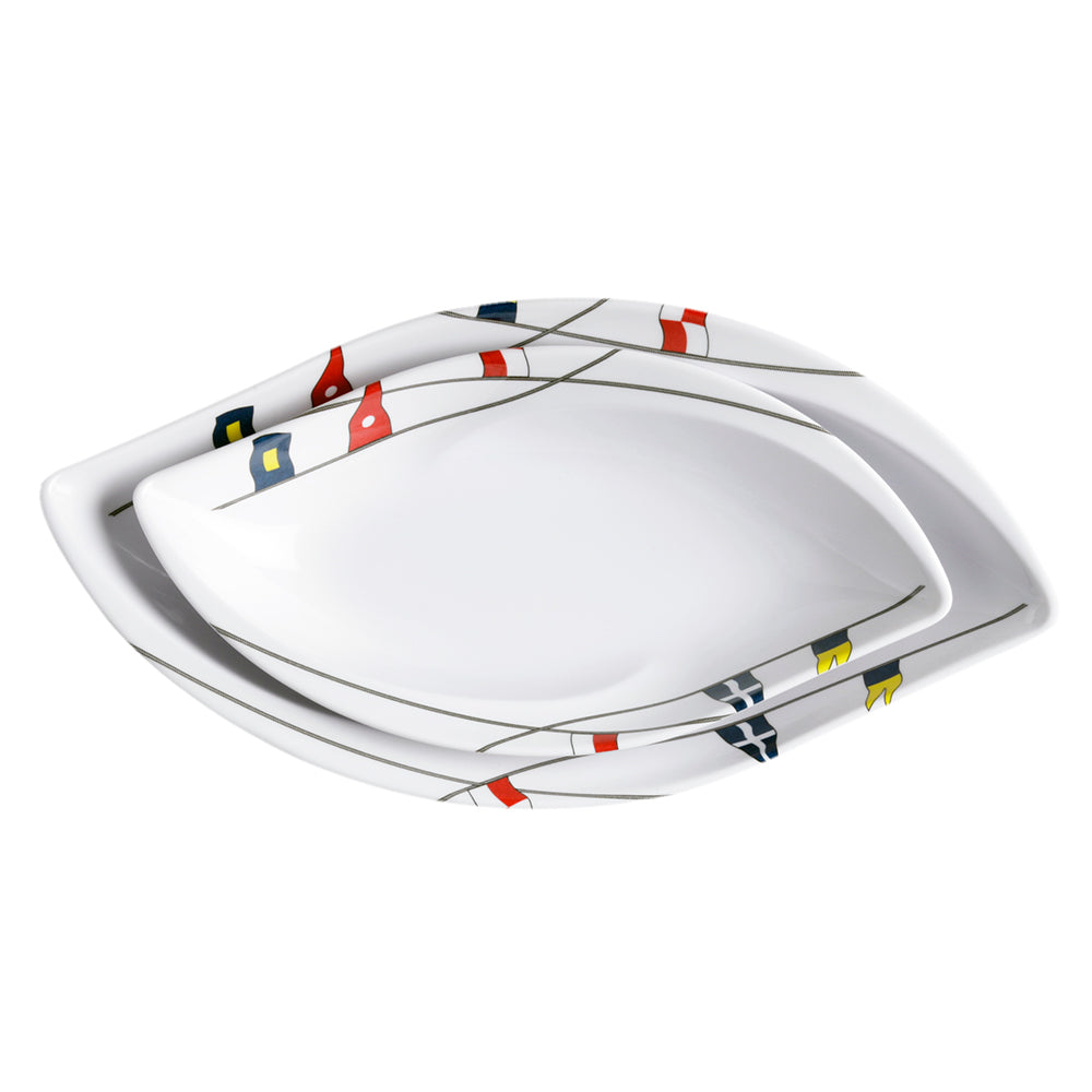 Marine Business Melamine Oval Snacks Set - Regata - Set of 4 | SendIt Sailing