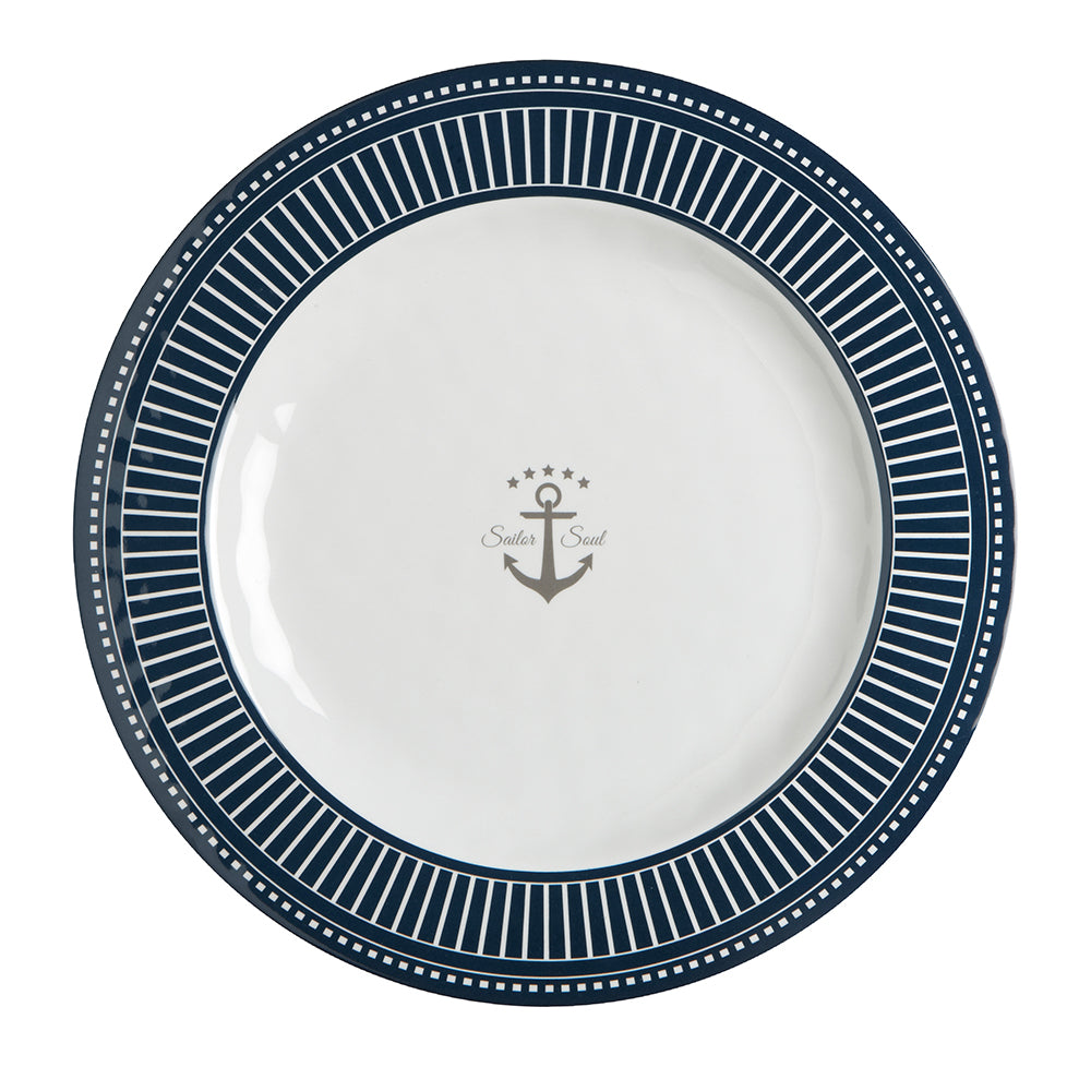 Marine Business Melamine Flat, Round Dinner Plate - Sailor Soul - 10in Set of 6 | SendIt Sailing