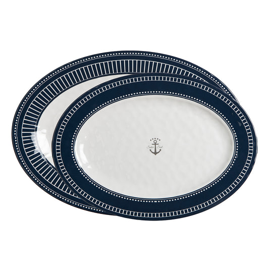 Marine Business Melamine Oval Serving Platters Set - Sailor Soul - Set of 2 | SendIt Sailing