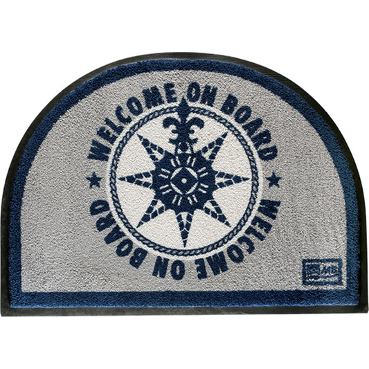 Marine Business Non-Slip Welcome on Board Half-Moon-Shaped Mat - Blue/Grey | SendIt Sailing