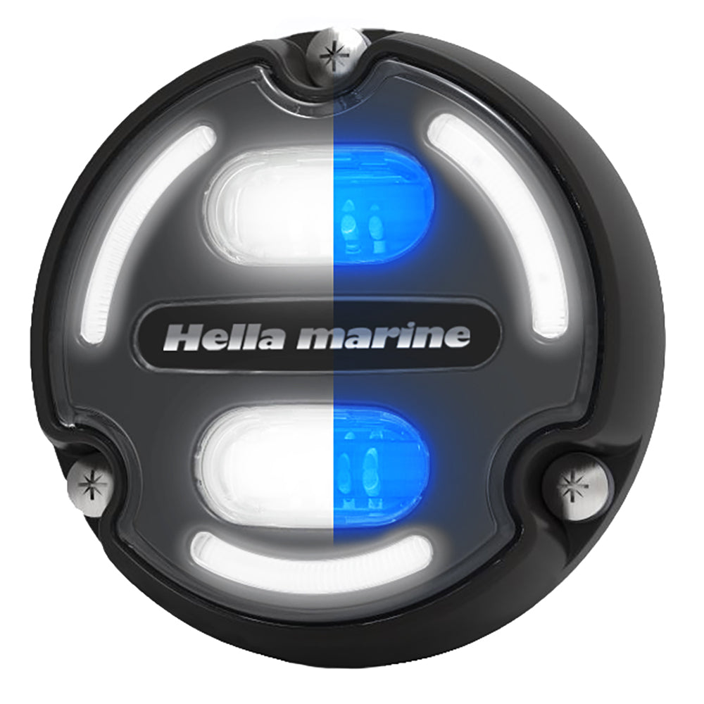 Hella Marine Apelo A2 Blue White Underwater Light - 3000 Lumens - Black Housing - Charcoal Lens with Edge Light | SendIt Sailing