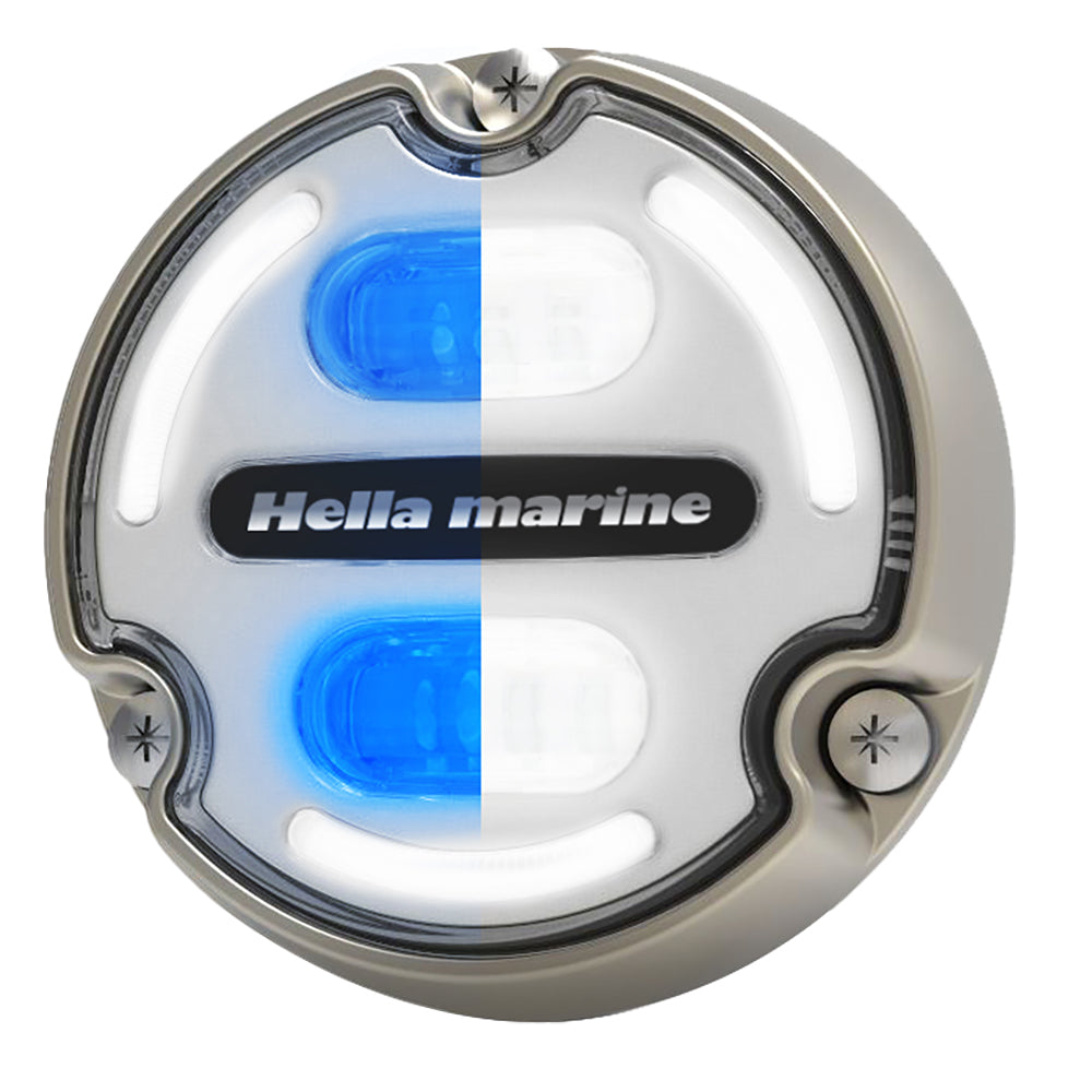 Hella Marine Apelo A2 Blue White Underwater Light - 3000 Lumens - Bronze Housing - White Lens with Edge Light | SendIt Sailing