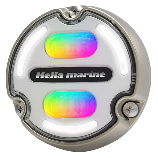 Hella Marine Apelo A2 RGB Underwater Light - 3000 Lumens - Bronze Housing - White Lens with Edge Light | SendIt Sailing